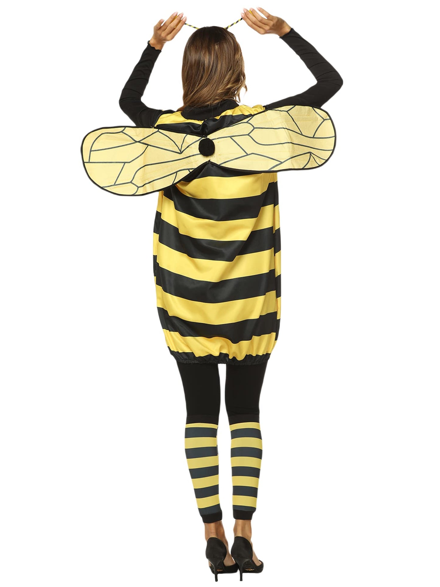 Women Kid Halloween Costume Cosplay Set Bee Dress with Wings
