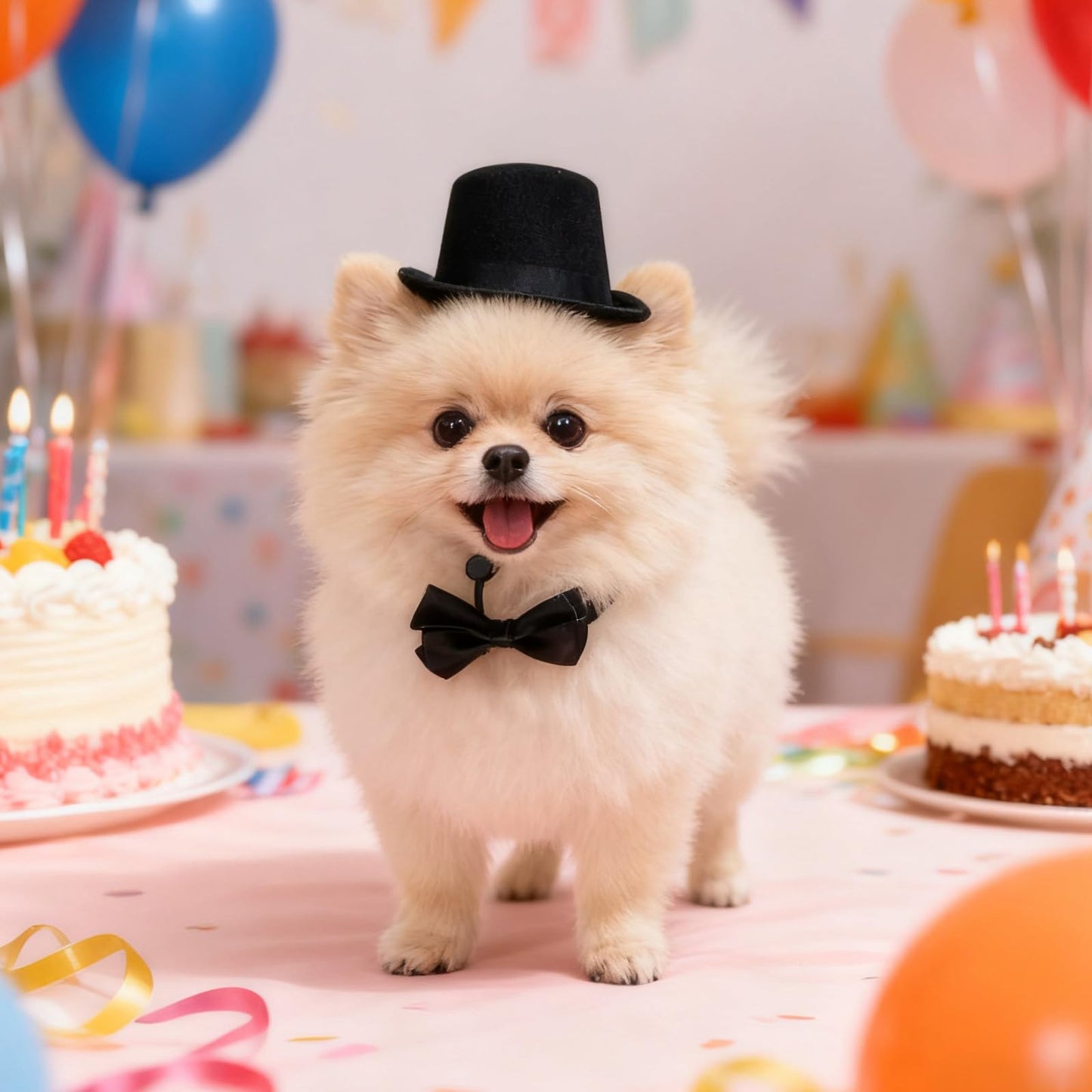 Pet Formal Costume Set Dog Top Hat with Necktie Cat Gentleman