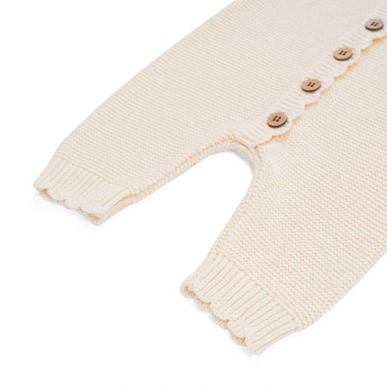 Avibae Knitted Baby Romper Cotton Long Sleeve Outfit for Newborn Infant Boys Girls Babygrow