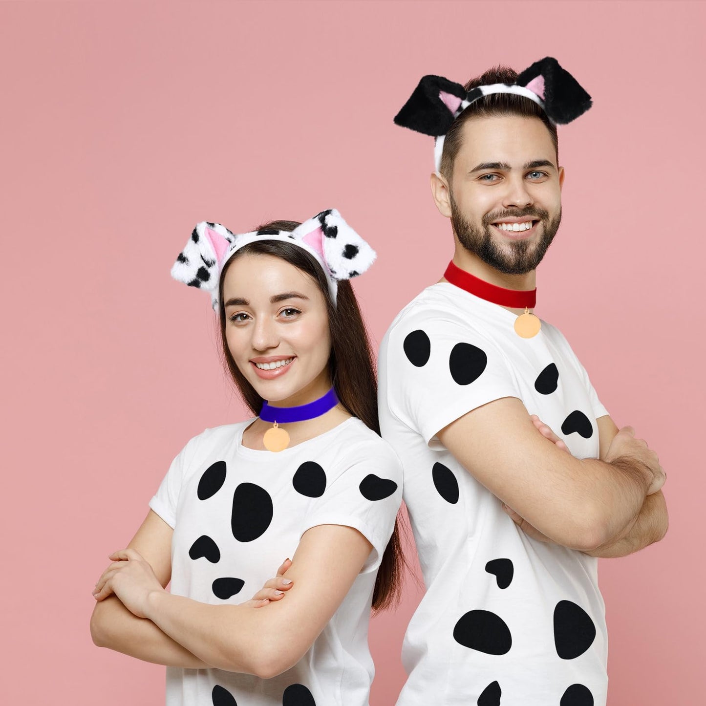 Halloween Dalmatian Costume Set Include Dog Ear Headband Velvet
