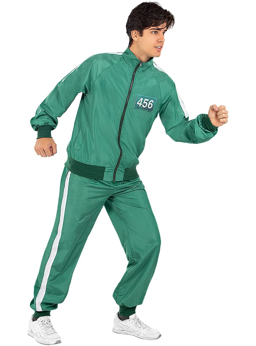 Funidelia | Squid Game nº 456 Tracksu for men and women Netflix, Squid Game - Costume for adults accessory fancy dress & props for Halloween, carnival & parties - Size S - M - Green