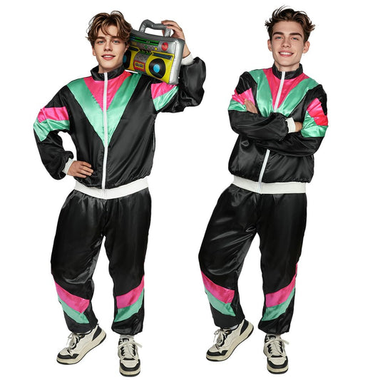 80s 90s Fancy Dress - Retro Disco Sportswear Outfit Set - 80s Shell