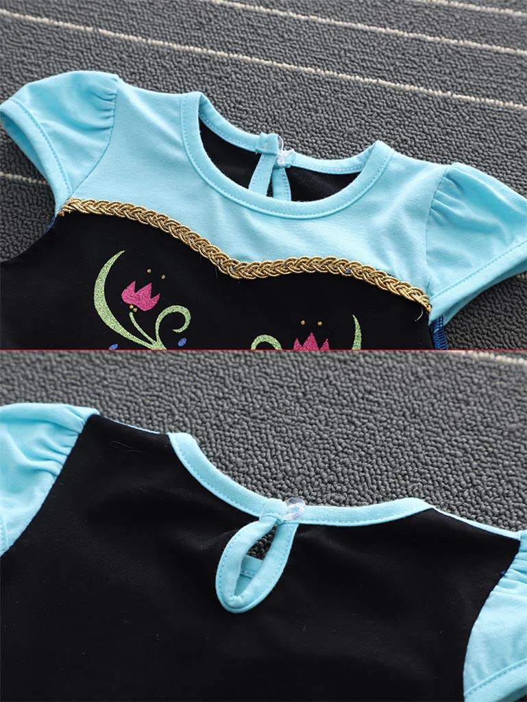 Lito Angels Baby Girls Princess Bodysuit Romper, Blue, 18-24 Months