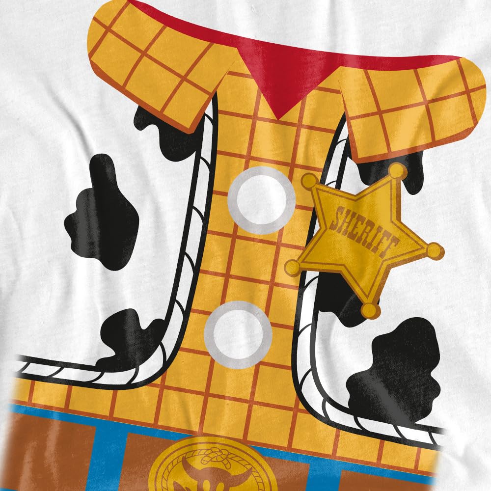 Toy Story Boys Woody Costume Unisex Kids T-Shirt, White, 12-13 Years UK