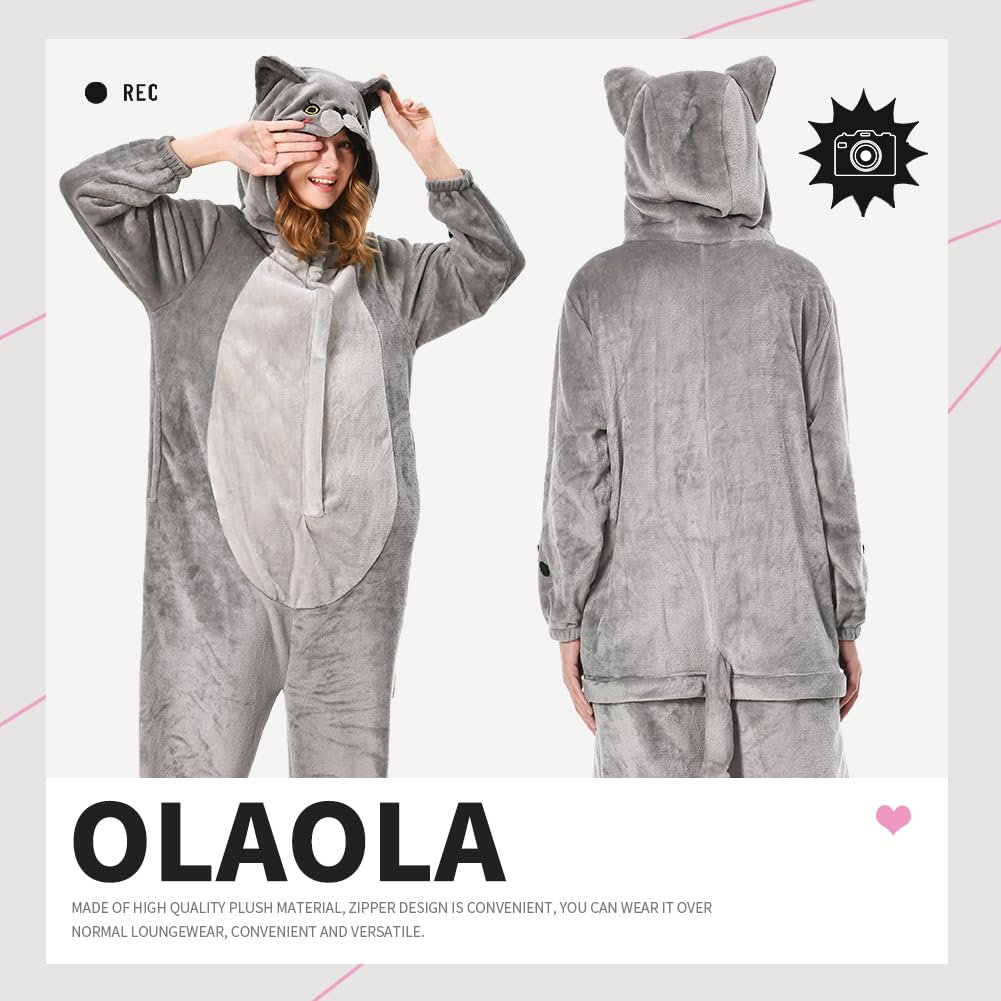 Blue Cat Onesie Adult Unisex Fancy Dress Pyjamas (image 4)