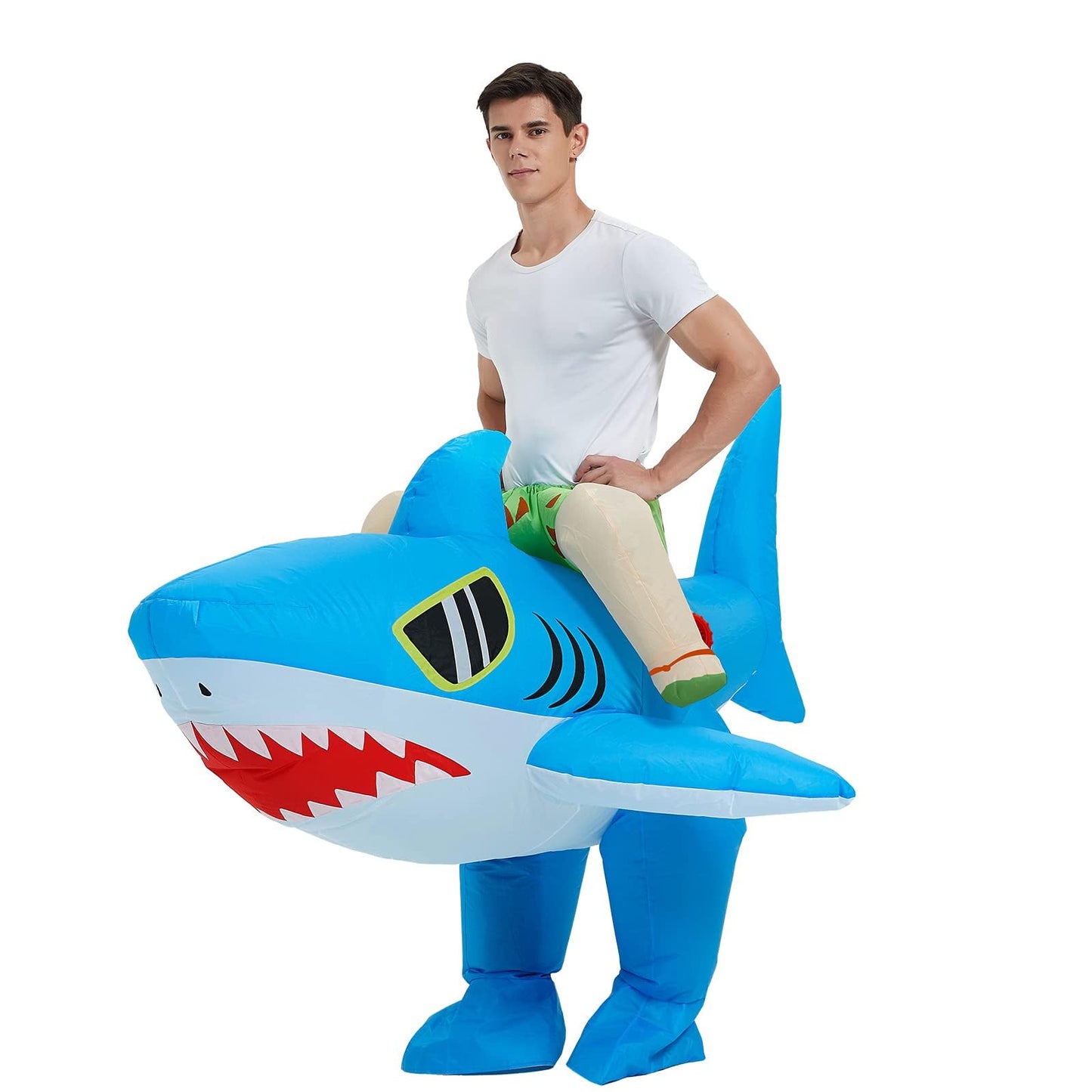 RHYTHMARTS Inflatable Shark Costume Ride on Shark Inflatable Costumes Fancy Dress Halloween Costumes Adult Costume