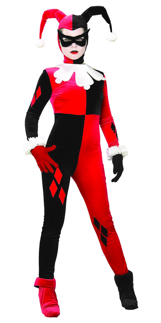 Rubies Official Ladies Super Villain Harley Quinn Jumpsuit, Adult Costume - Medium Halloween