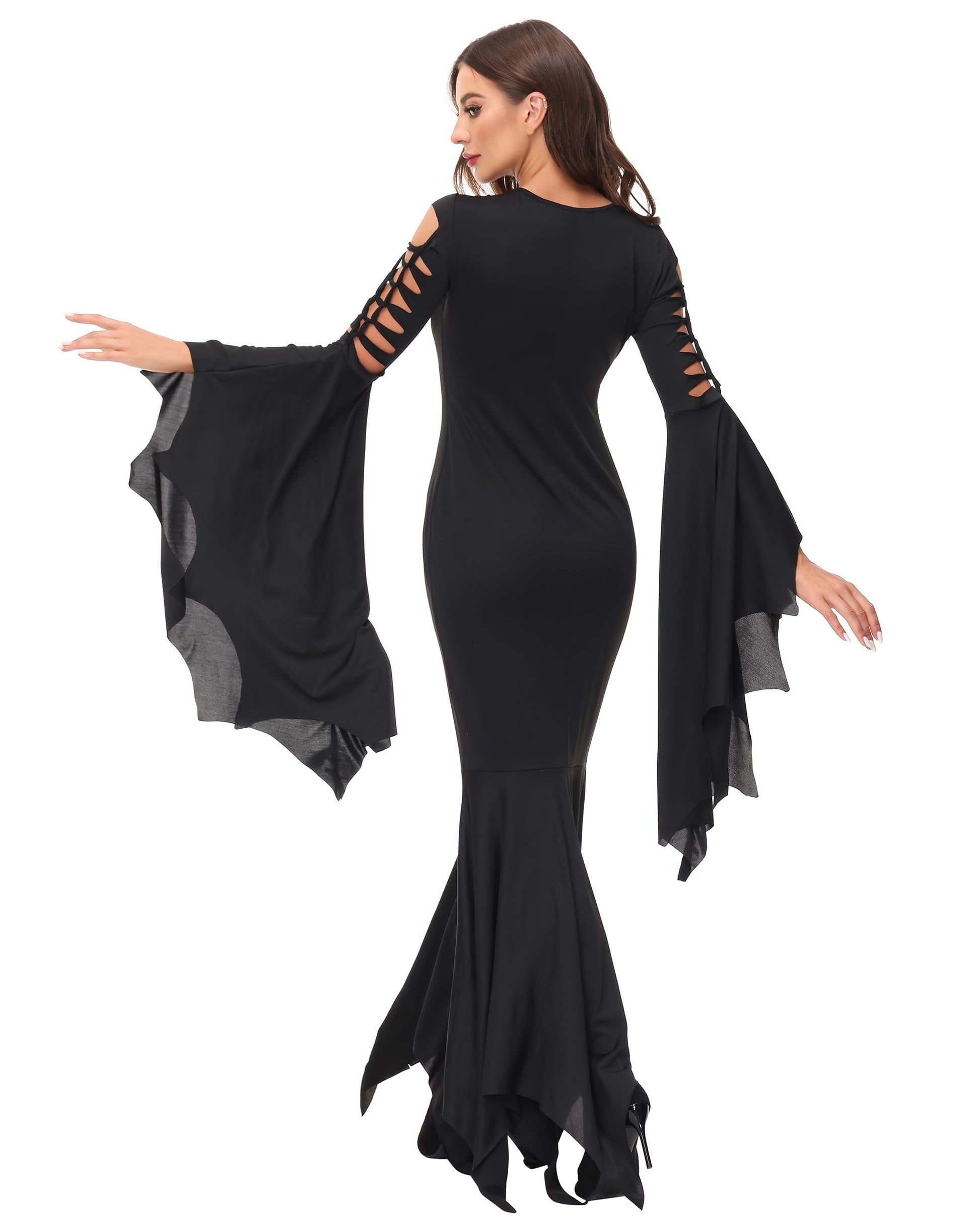 Women's Sexy Lace Up Halloween Carnival Party Dress Gothic Witch (image 4)