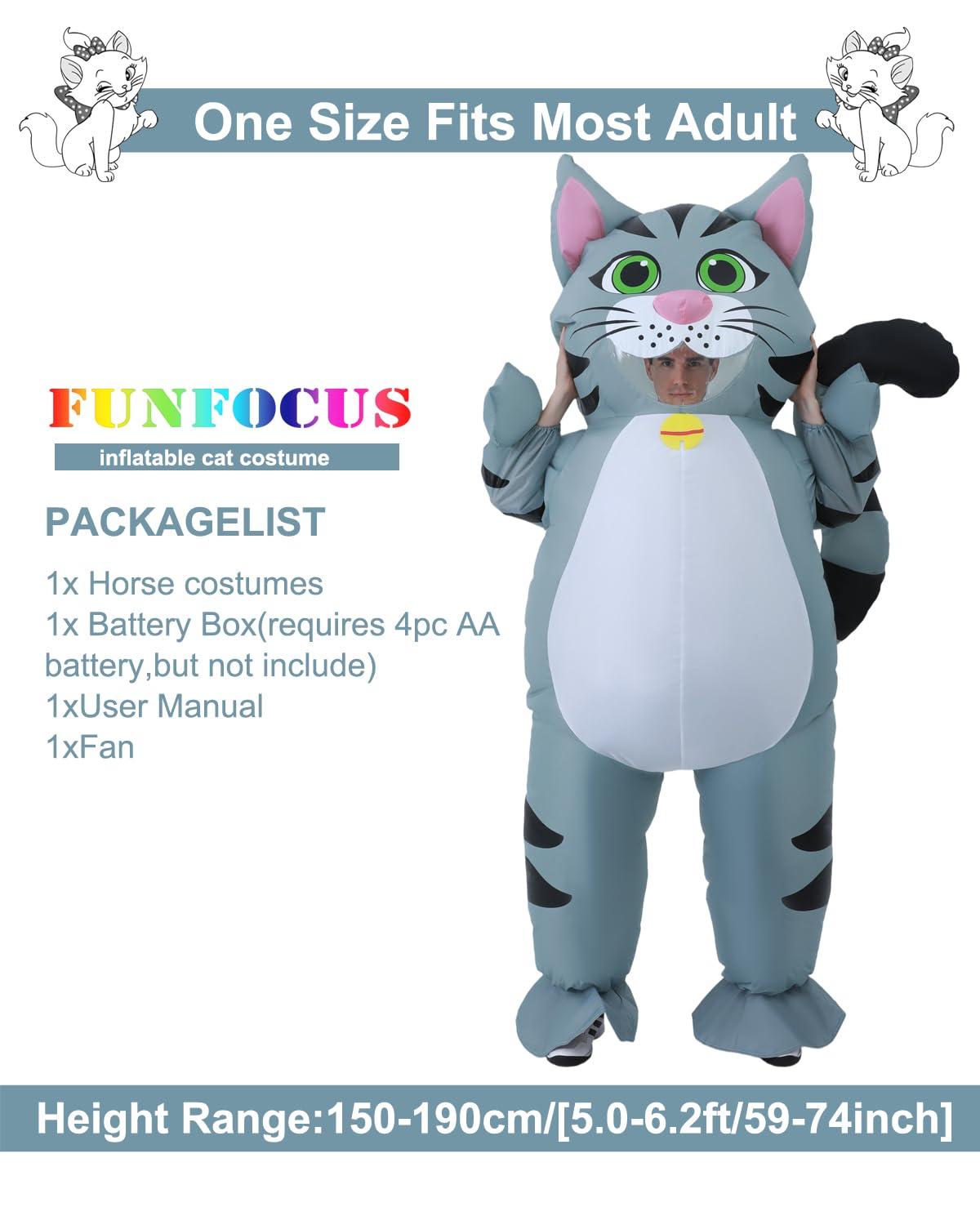 Inflatable Cat Costume - Cat Costume Adult Inflatable Costumes