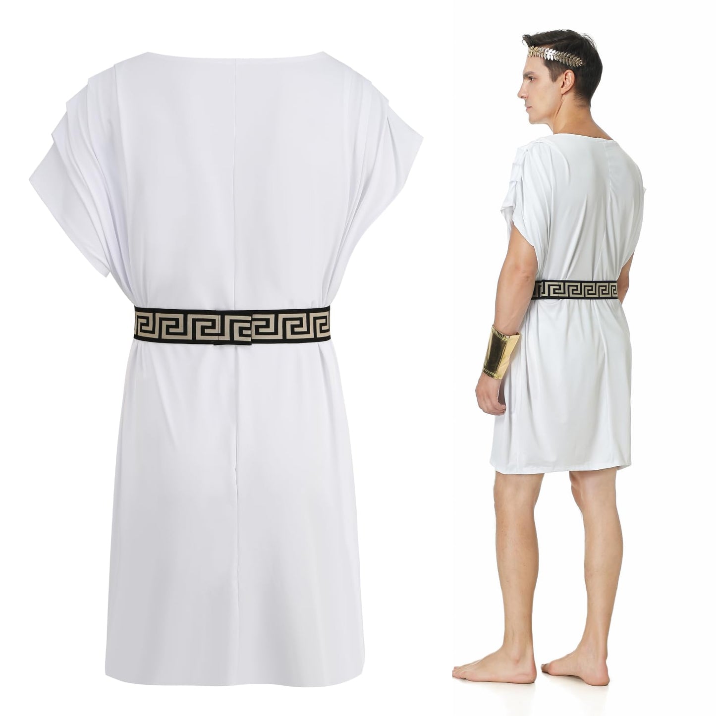 Men Ancient Greek God Costume Adult Toga Outfit Tunic Set Zeus (image 2)