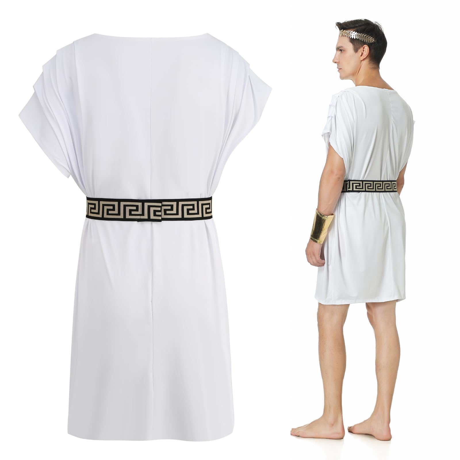 Men Ancient Greek God Costume Adult Toga Outfit Tunic Set Zeus (image 2)