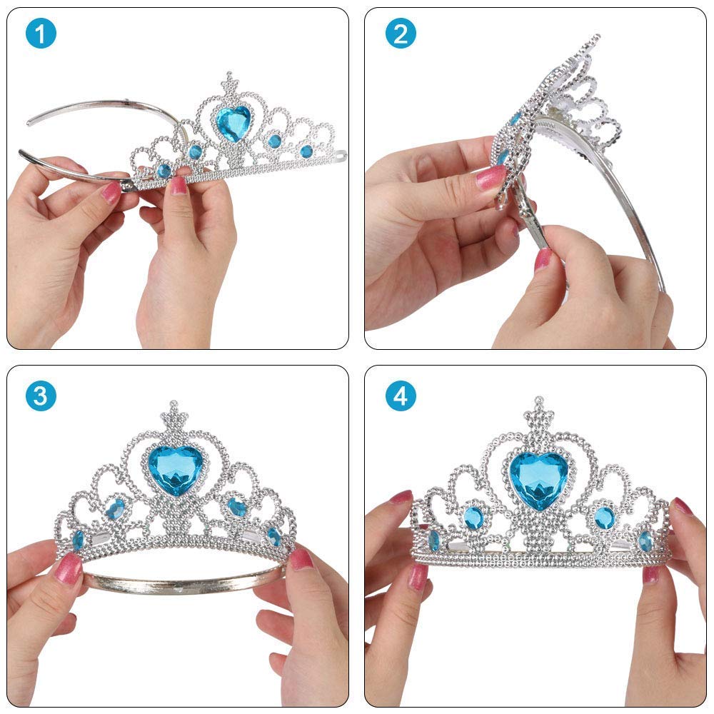 Vicloon Elsa Princess Tiara, Tiara Crown Elsa Dress Up Accessories Set for Party, Cosplay
