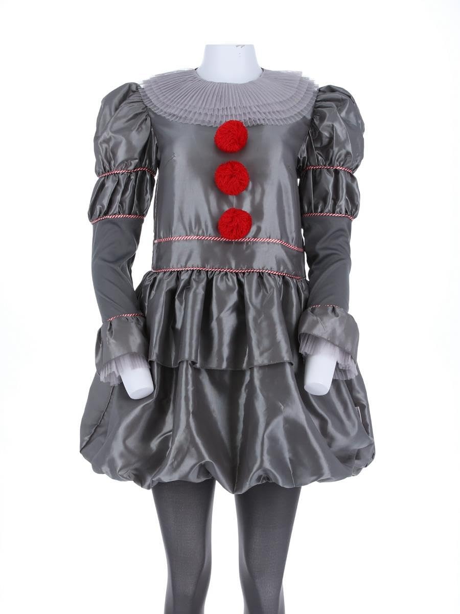 Smiffys IT Chapter Two Pennywise Costume for Adults, Dress with Neck Ruffle and Tights, Grey, Officially Licensed, Ideal for Halloween, Stag and Hen Nights, and Playful Fancy Dress