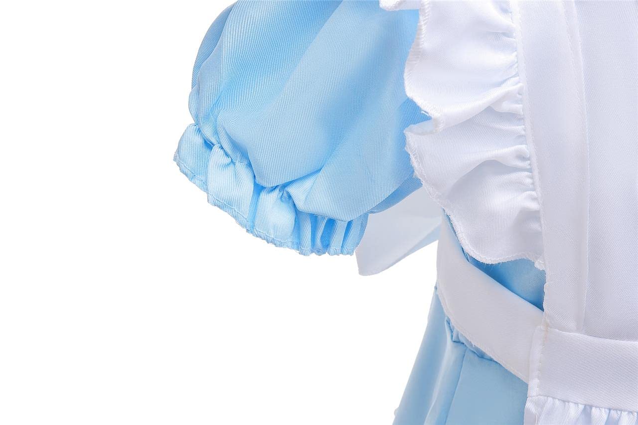Lito Angels Wonderland Fancy Dress Up Costume Set with White Apron and Headband for World Book Day Kids Girls Age 10-12 Years, Blue (Tag Number 150)