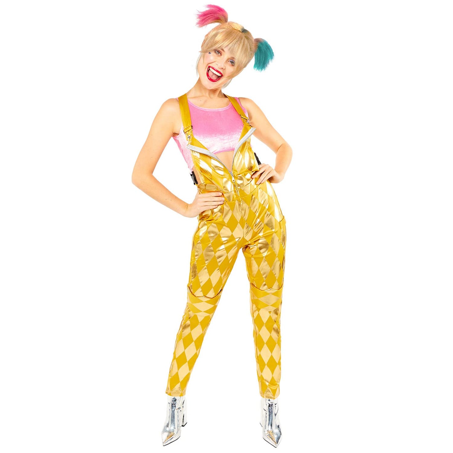 Amscan 9906750 - Women's Official DC Comics Harley Quinn Booby Trapped Adults Fancy Dress Costume Size: 8-10