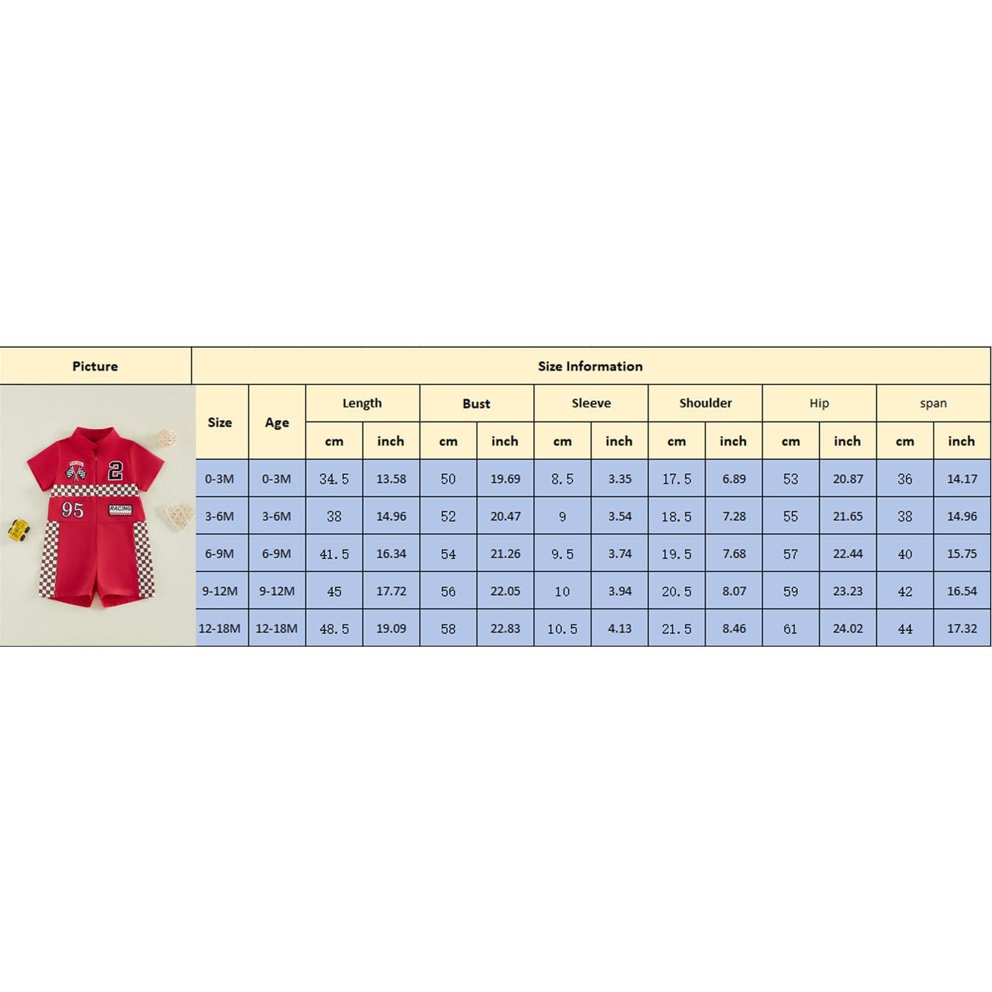 JCOPLY Infant Baby Boy Race Car Driver Romper Newborn Photo Outfit Plaid Number Embroidery Short Sleeve Stand Collar Zip Up Jumpsuit Summer Clothes (Red, 9-12 Months)