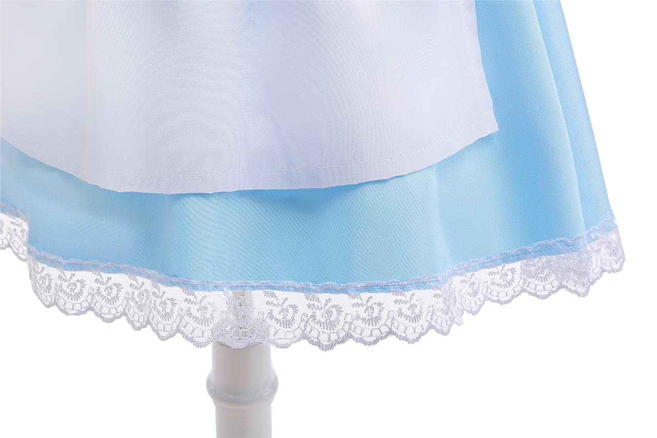 Lito Angels Wonderland Fancy Dress Up Costume Set with White Apron and Headband for World Book Day Kids Girls Age 10-12 Years, Blue (Tag Number 150)