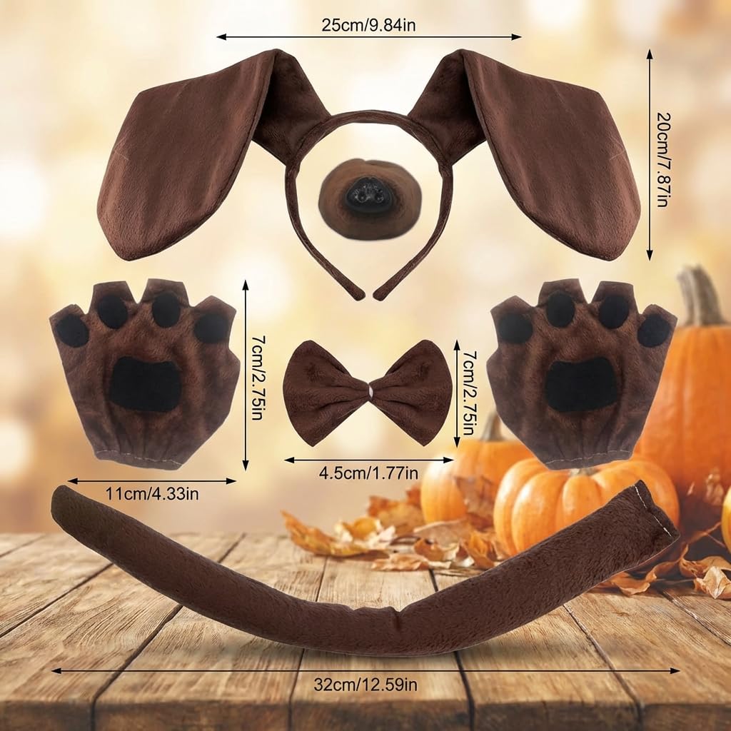Black and White Spotted Dog Costume Set - Dalmatian Puppy Ears