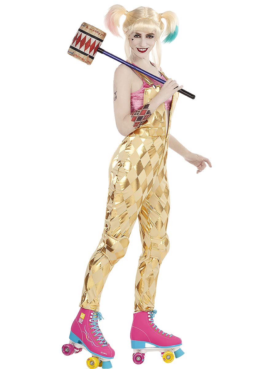Funidelia | Harley Quinn Costume - Birds of Prey for woman Superheroes, DC Comics - Costume for adults, accessory fancy dress & props for Halloween, carnival & parties - Size M - Golden