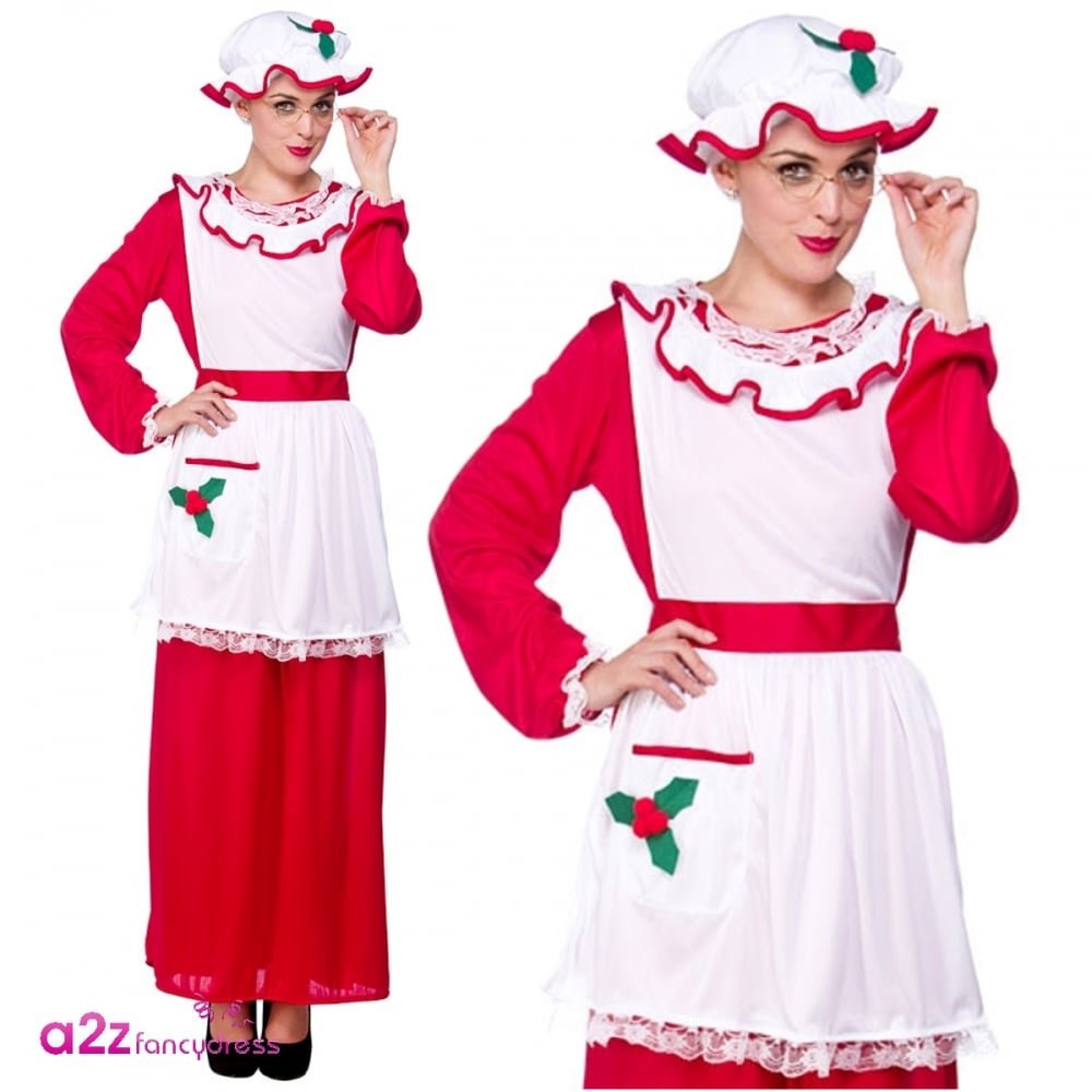 Mrs Santa Clause Plus Size Santa Costumes Full Range Available Traditional & Silly Mens Ladies Fancy Dress Outfits, Lady: XX LARGE, Red