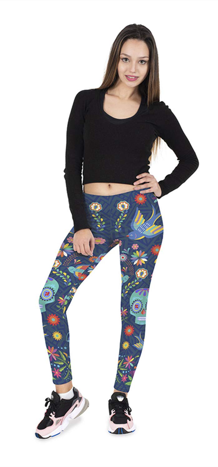 Fioeyr Women's Halloween Costume Leggings Skeleton Tight Stretch Funny Pants High Waist Stretch Leggings Ladies Elasticated