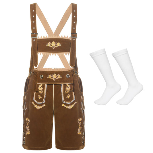 Lederhosen Oktoberfest Costume - Men, Brown, XL