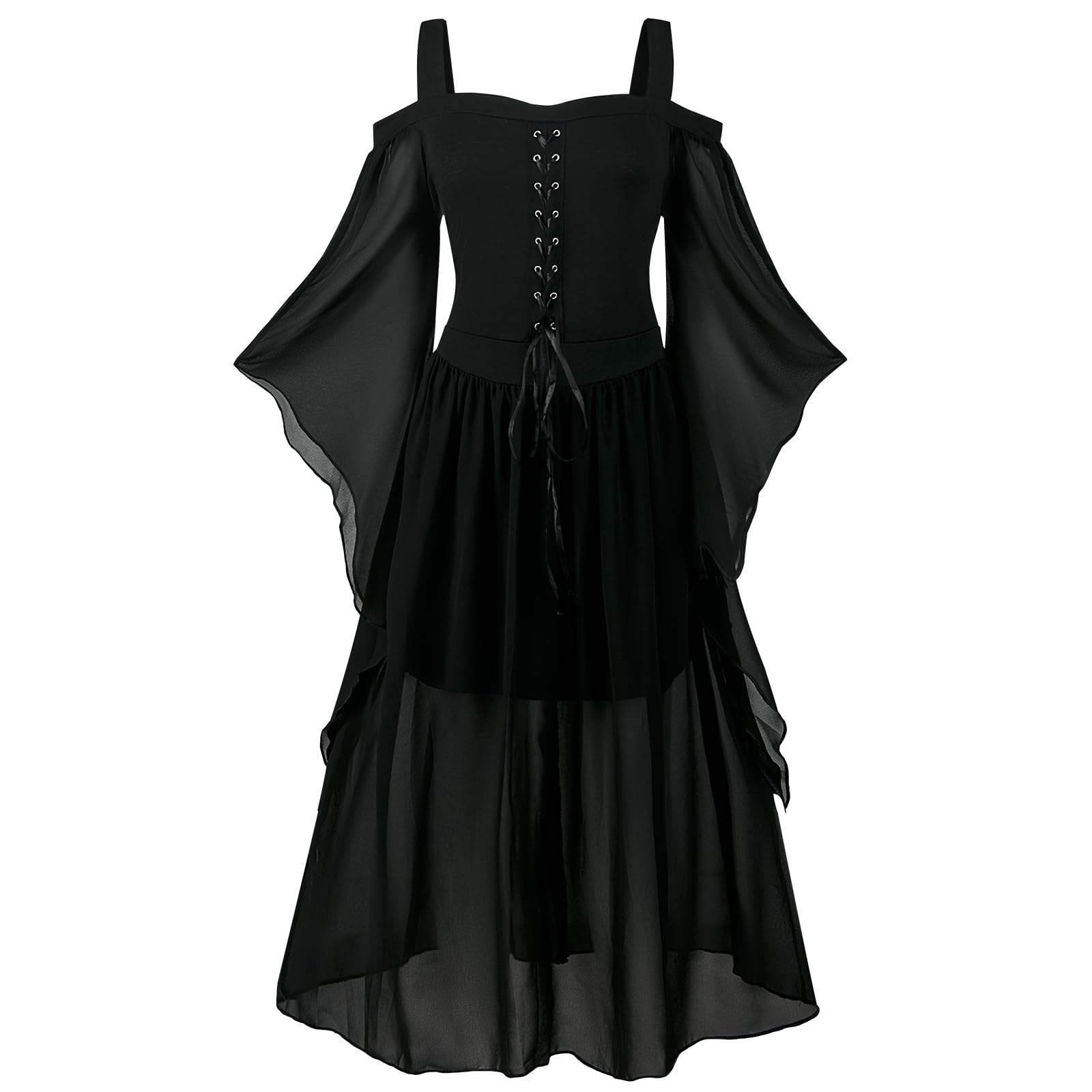 Women's Medieval Dress with Trumpet Sleeves Renaissance Medieval
