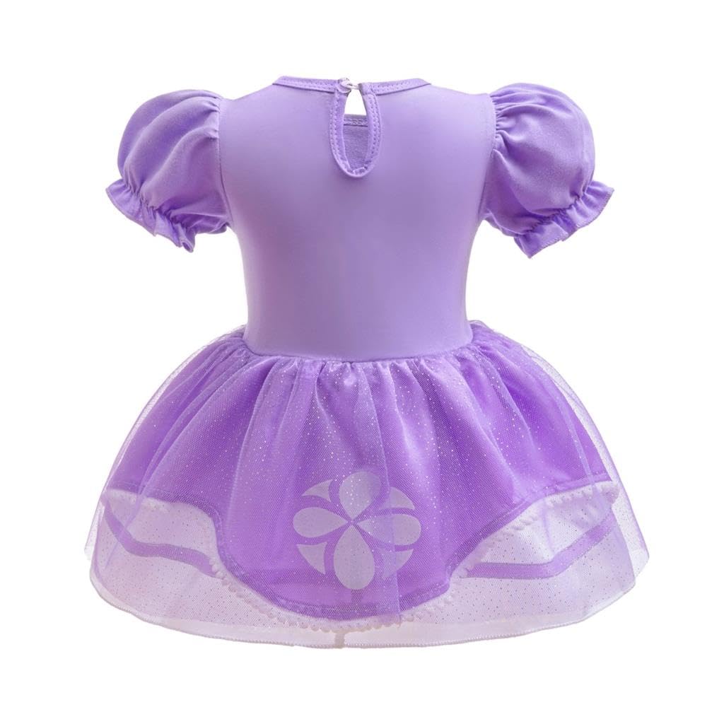 Lito Angels Baby Girls Princess Royal Princess the First Fancy Dress Up Costume Infant Onesie Bodysuit Romper Birthday Outfit with Headband Age 12-18 Months