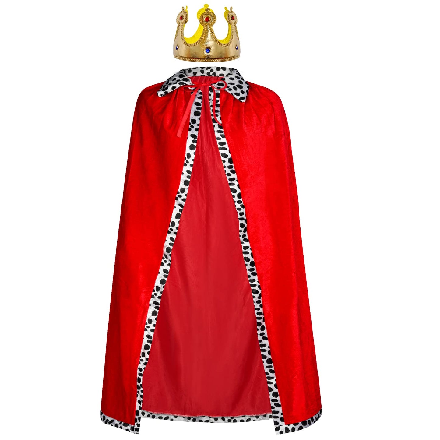 King's Robe Queen Coat Velvet Coat Costume + Crown King Queen