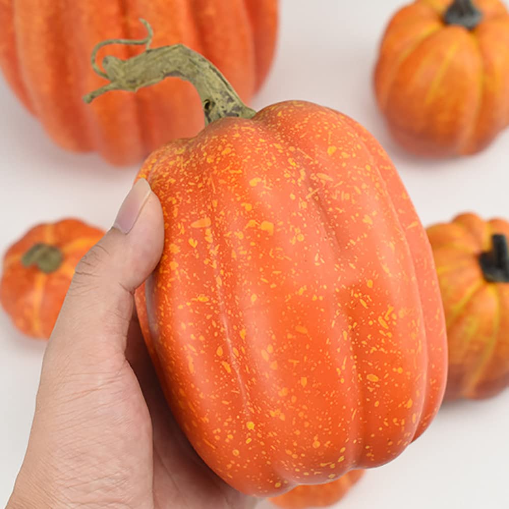 OTMVicor 7Pcs Artificial Pumpkin,Fake Pumpkin,Autumn Decoration for Thanksgiving Halloween Christmas