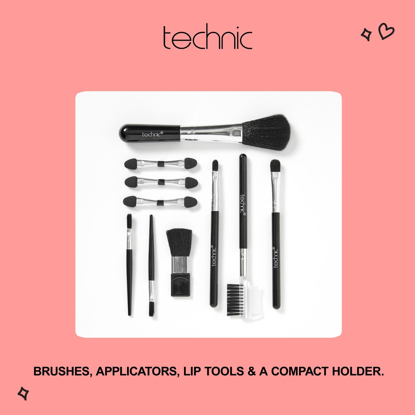 Technic Super Beauty Case – All-in-One Portable Makeup & Nail Kit with 48 Pieces for Beginners & Aspiring MUAs