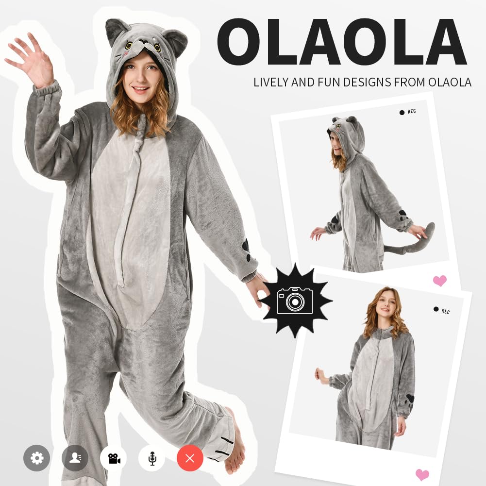 Blue Cat Onesie Adult Unisex Fancy Dress Pyjamas (image 5)