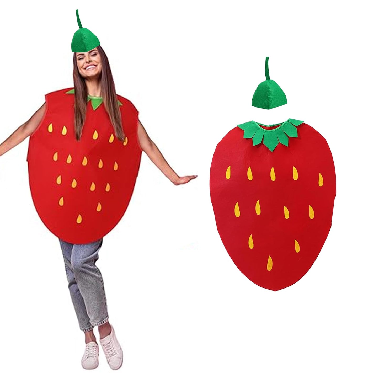 Strawberry Costume for Adults - Funny Fruit Cosplay Outfit