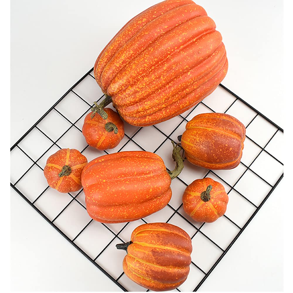 OTMVicor 7Pcs Artificial Pumpkin,Fake Pumpkin,Autumn Decoration for Thanksgiving Halloween Christmas
