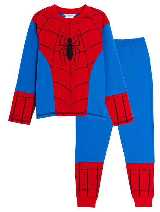 Marvel Spider-Man red and blue pyjama dress-up set for boys aged 5-6