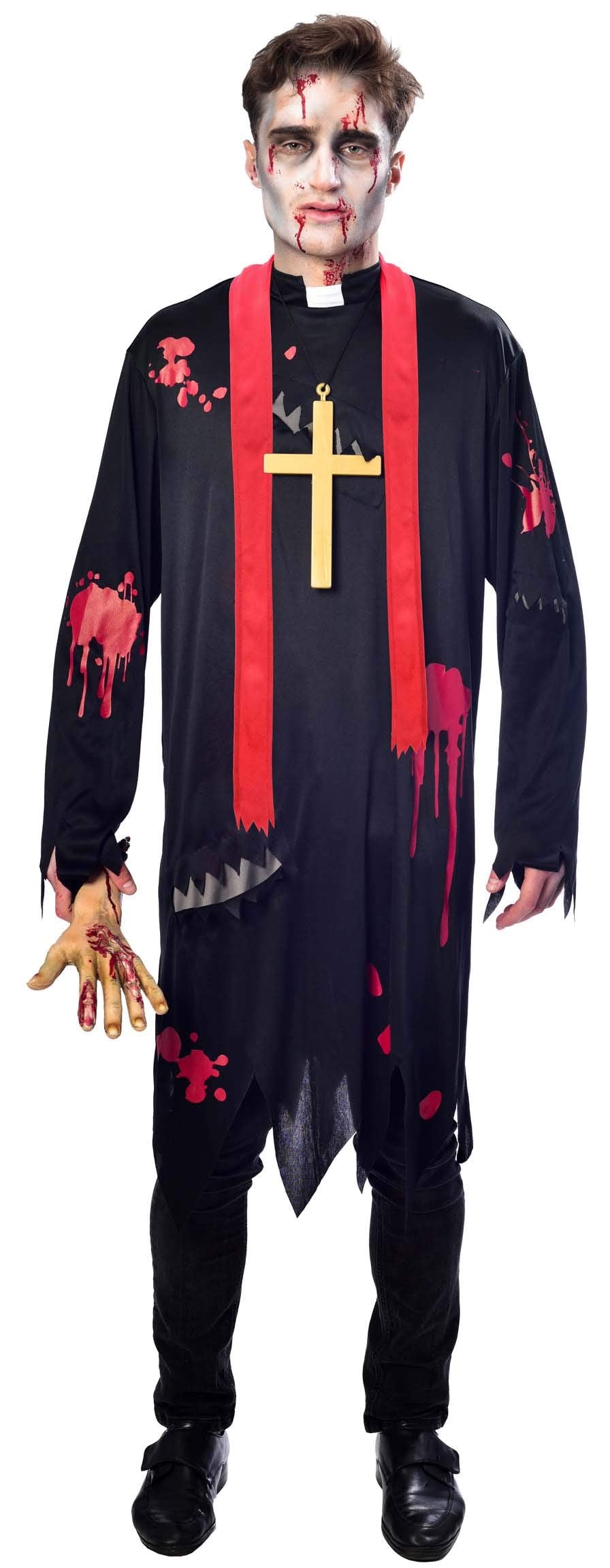 amscan Mens Vicar Zombie Halloween Fancy Dress Costume