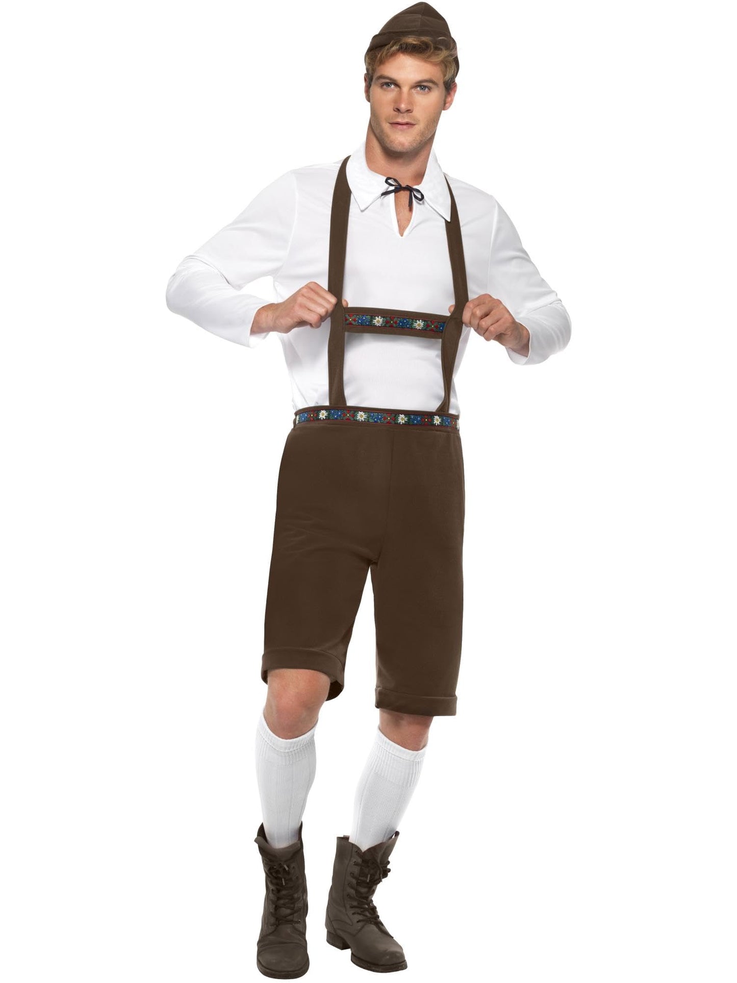 Smiffy's Adult Oktoberfest Bavarian Man Costume Chest, Brown, L - Size 42inches-44inches
