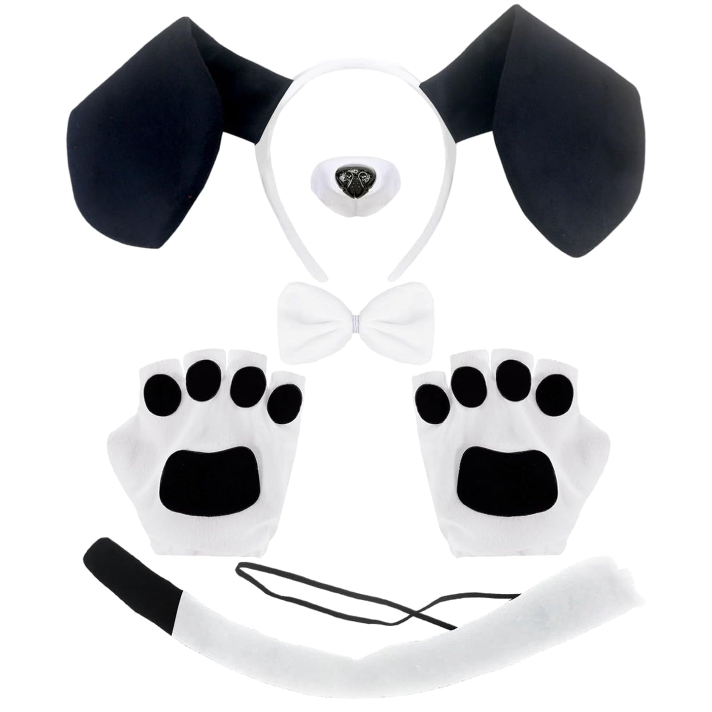 Black and White Puppy Dog Costume Set - Fancy Dress Dog Costume Set