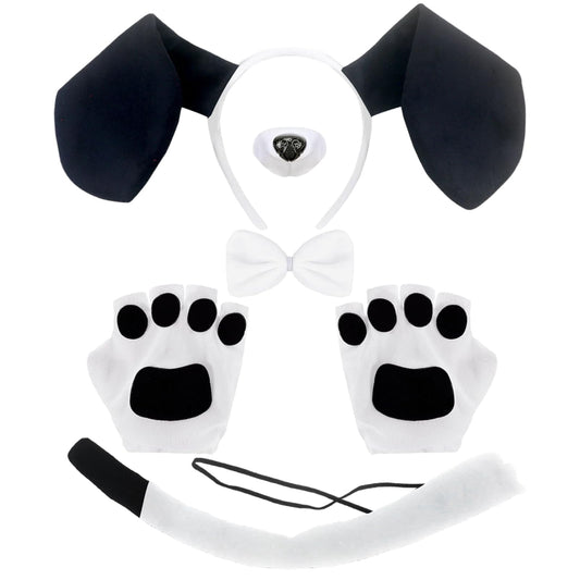 Black and White Puppy Dog Costume Set - Fancy Dress Dog Costume Set