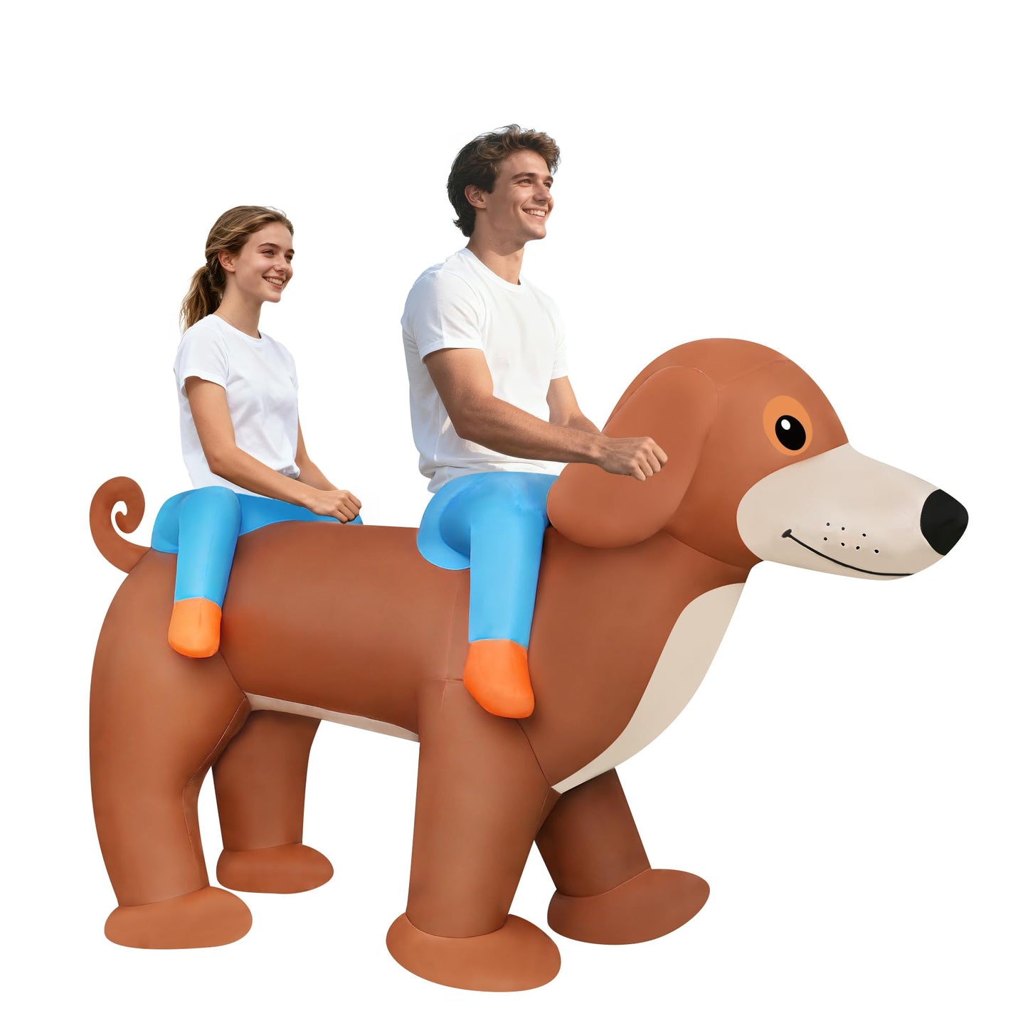 2-Person Inflatable Dachshund Ride-On Costume - Tandem Inflatable