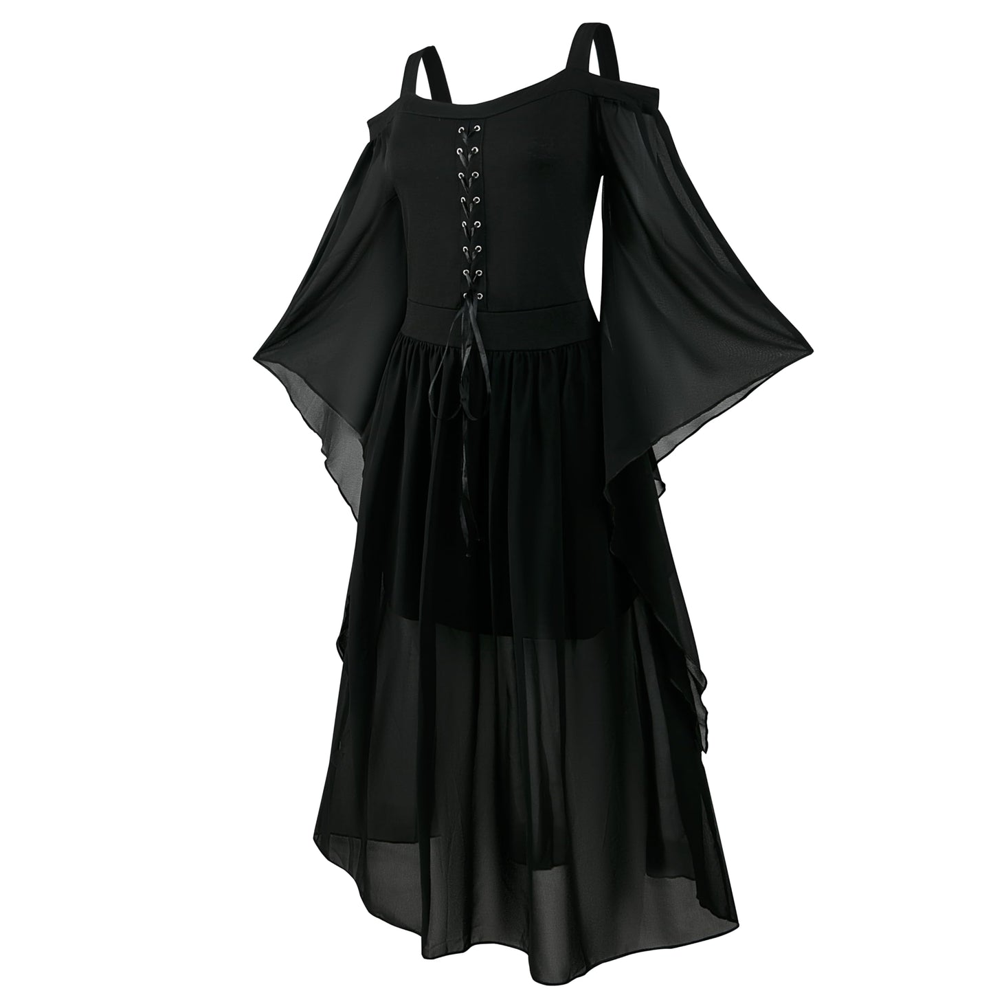 Renaissance Costume for Women - Medieval Dress with Trumpet Sleeves