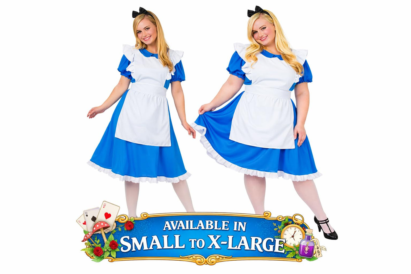 Wicked Costumes® Adult Women’s Storybook Alice Fancy Dress Costume – Classic Fairytale Outfit - Large (UK 18-20)