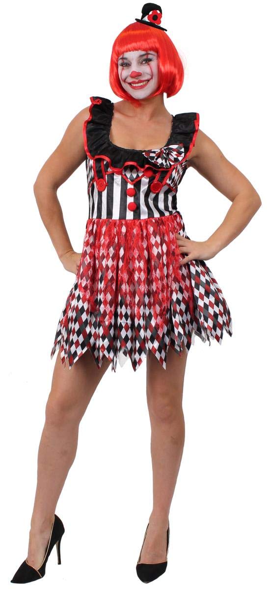 DELUXE KILLER CLOWN COUPLES HALLOWEEN COSTUME - COUPLES FANCY DRESS CLOWN COSTUMES WITH ACCESSORIES (MENS: X-LARGE + LADIES: MEDIUM)