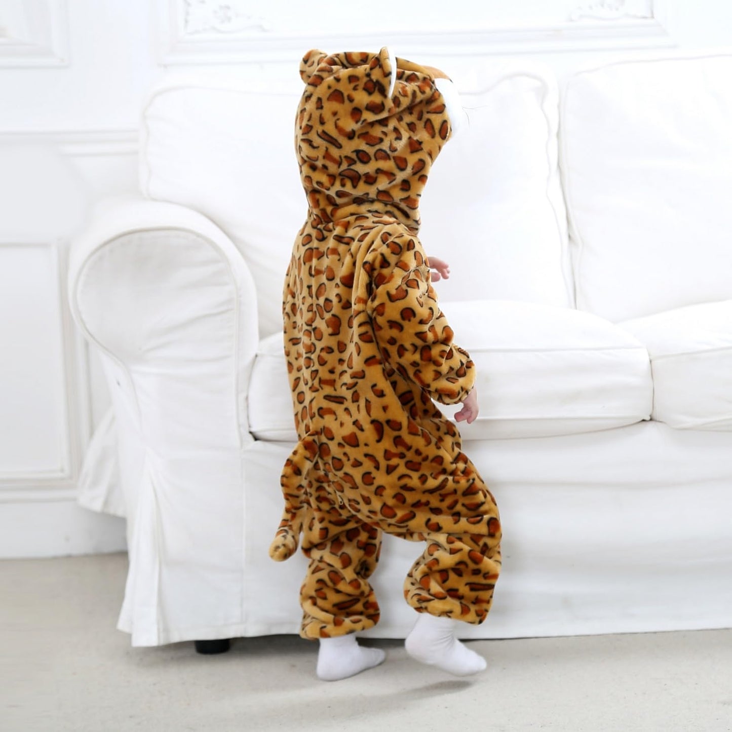 Hilmocho Baby Hooded Romper Unisex Animal Cartoon Onesies Jumpsuit Costume Soft Warm Flannel Playsuit Outfit for Boys Girls