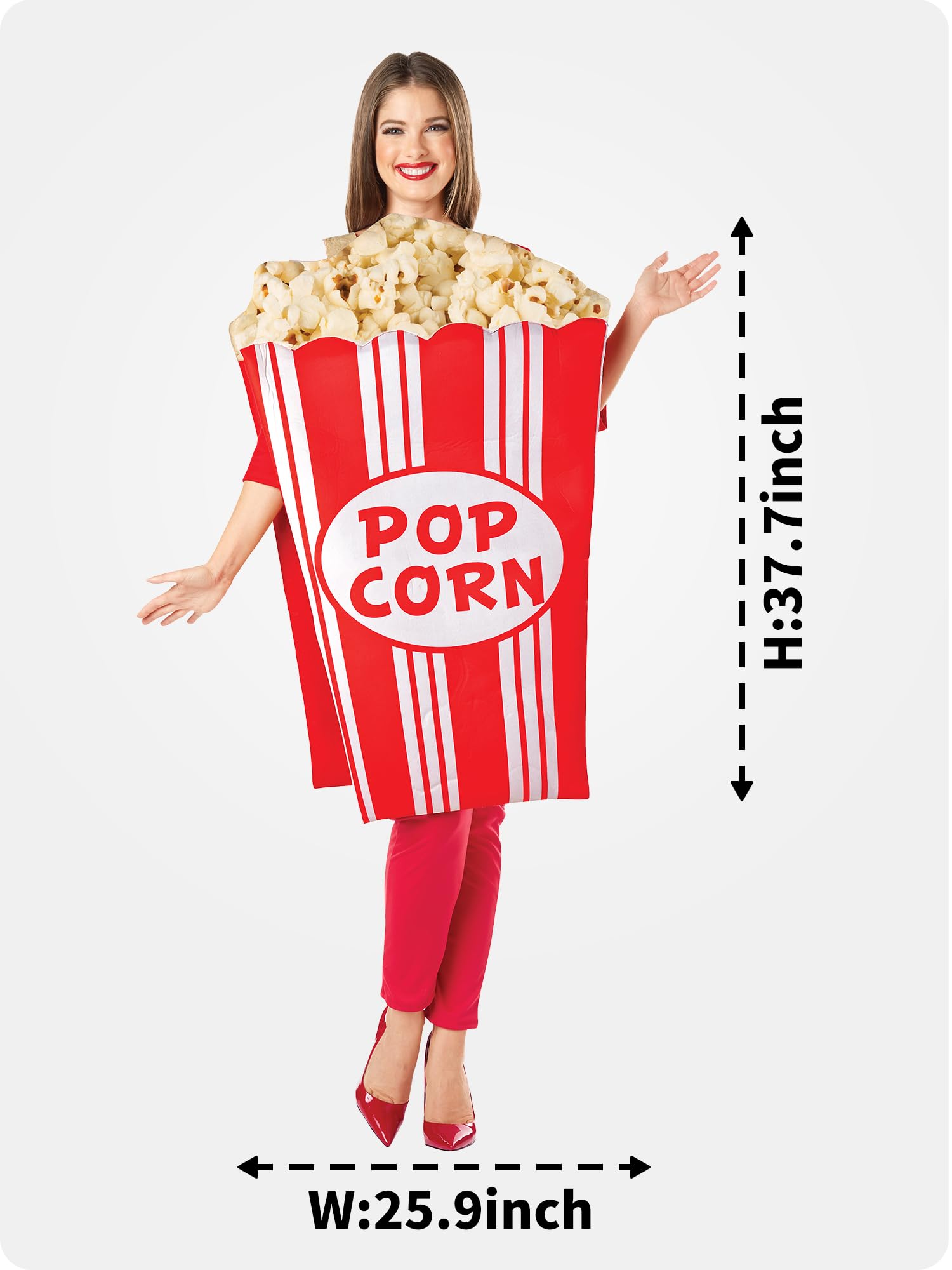 Popcorn Costume for Unisex Adults - Funny Food Cosplay Fancy Dress (image 5)