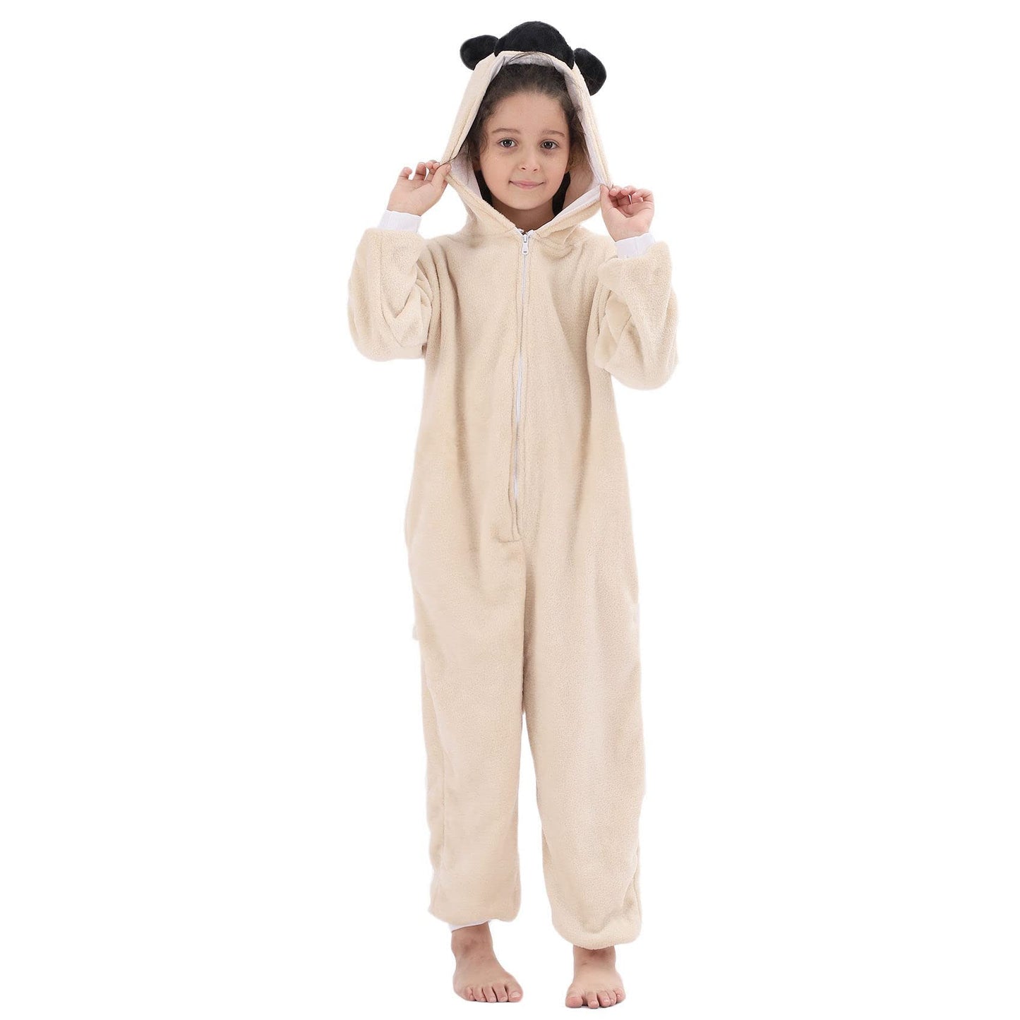 Flannel Dog Costume Cosplay Halloween Animal Onesie for Kids Adults