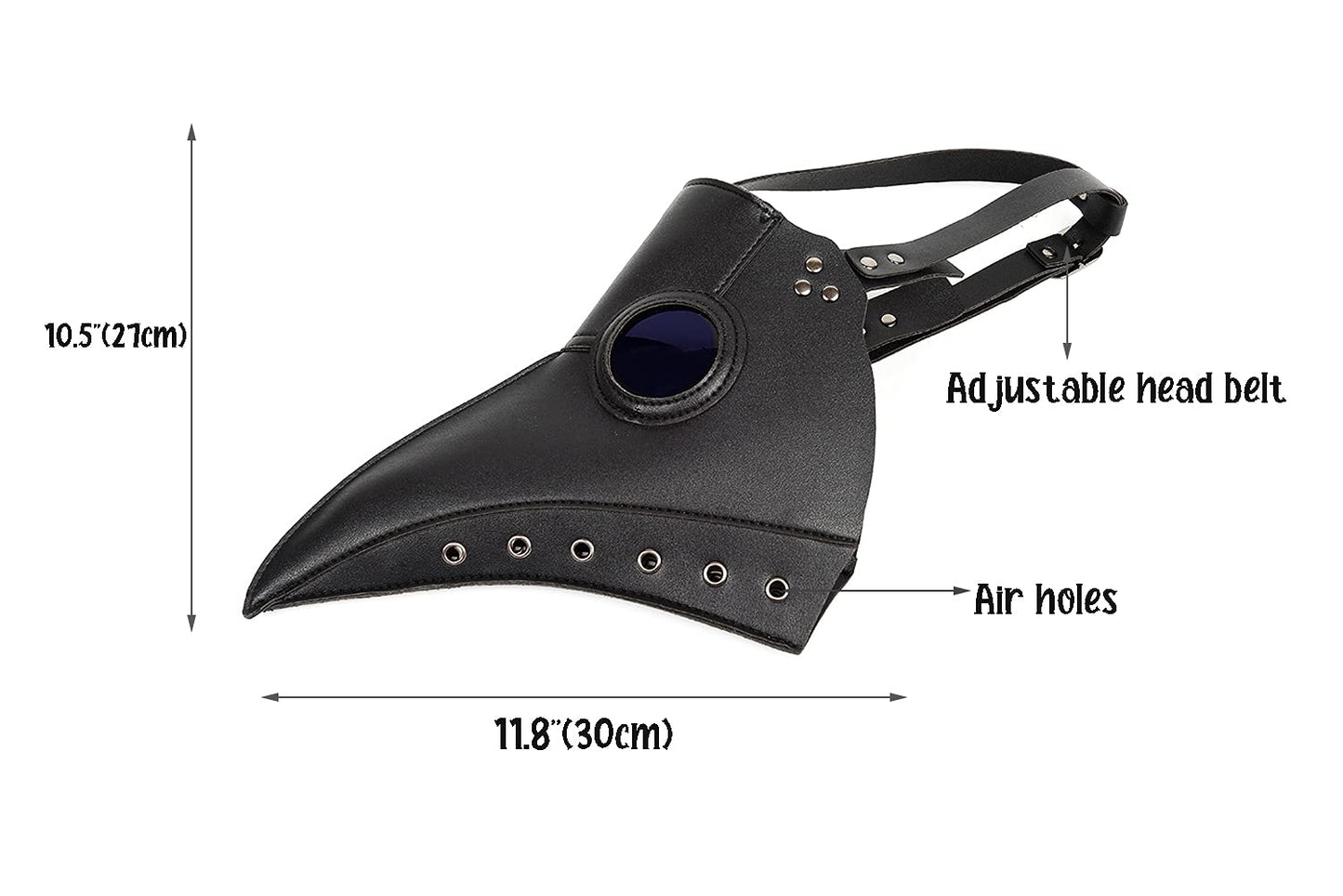 Raxwalker Plague Doctor Mask Halloween Props Costume Steampunk Gothic Cosplay Retro Leather Bird Mask (black)