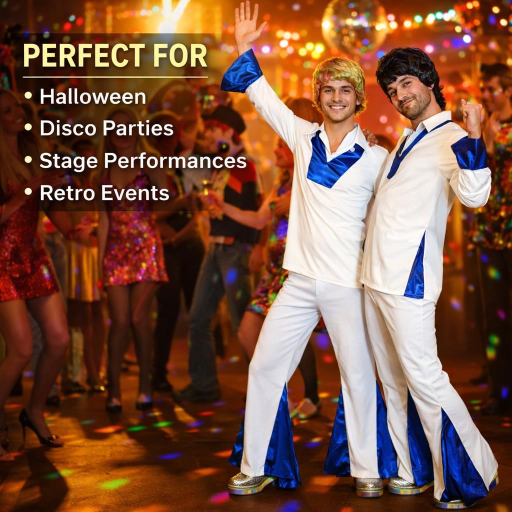 Men's 70s Disco Costume - Retro Fancy Dress Outfit Includes Dress (image 6)