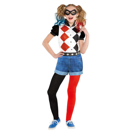 Amscan 9906095 Girls Classic Official Licensed Warner Bros Harley Quinn Child Kids Fancy Dress Costume (8-10 Years)