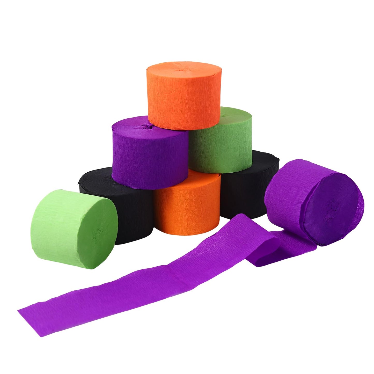 8 Rolls 25mx4.5cm Crepe Paper Streamers Party Streamers for Birthday Party Wedding Decorations (Halloween)